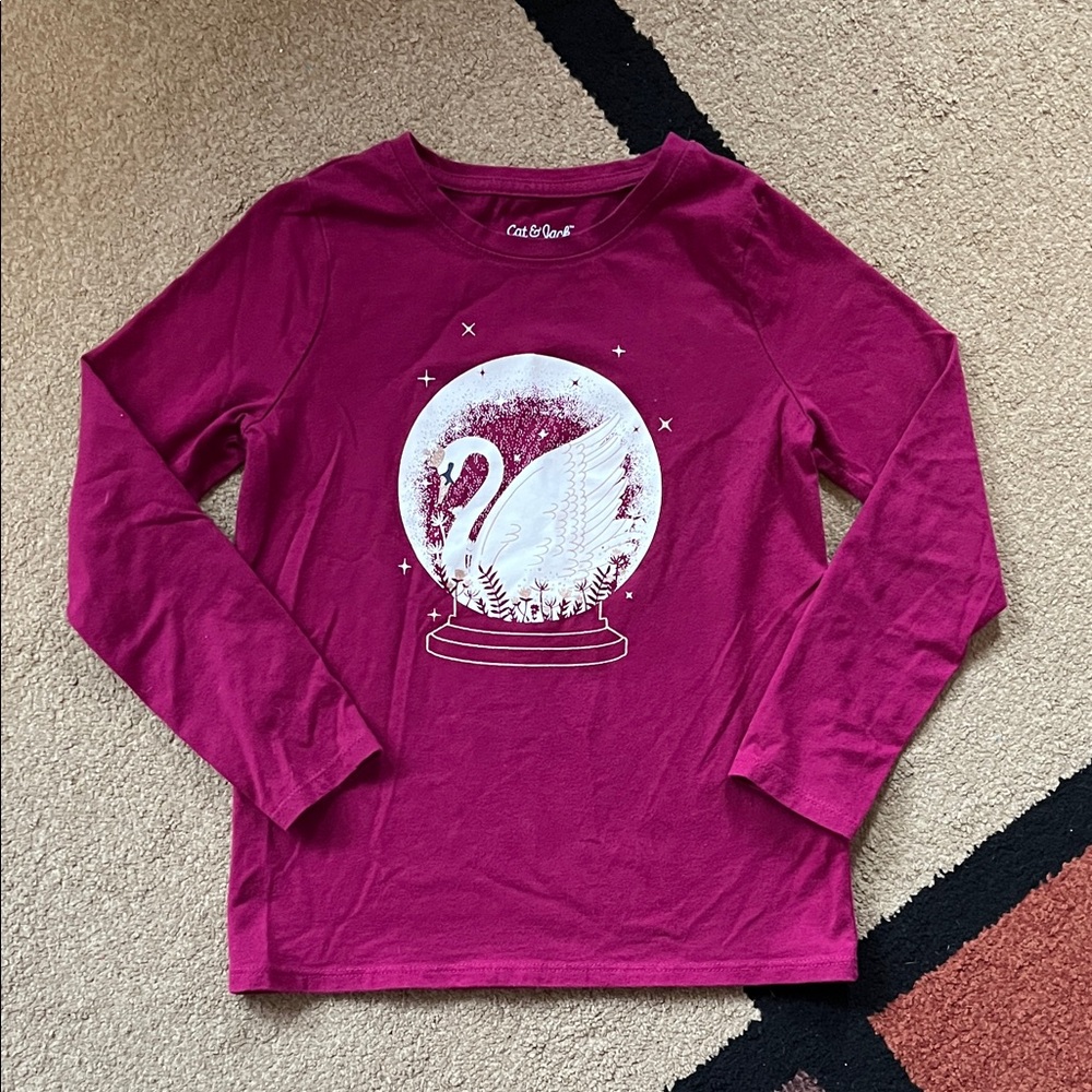 🦢✨Long sleeve girls shirt / size Small (6/6X)